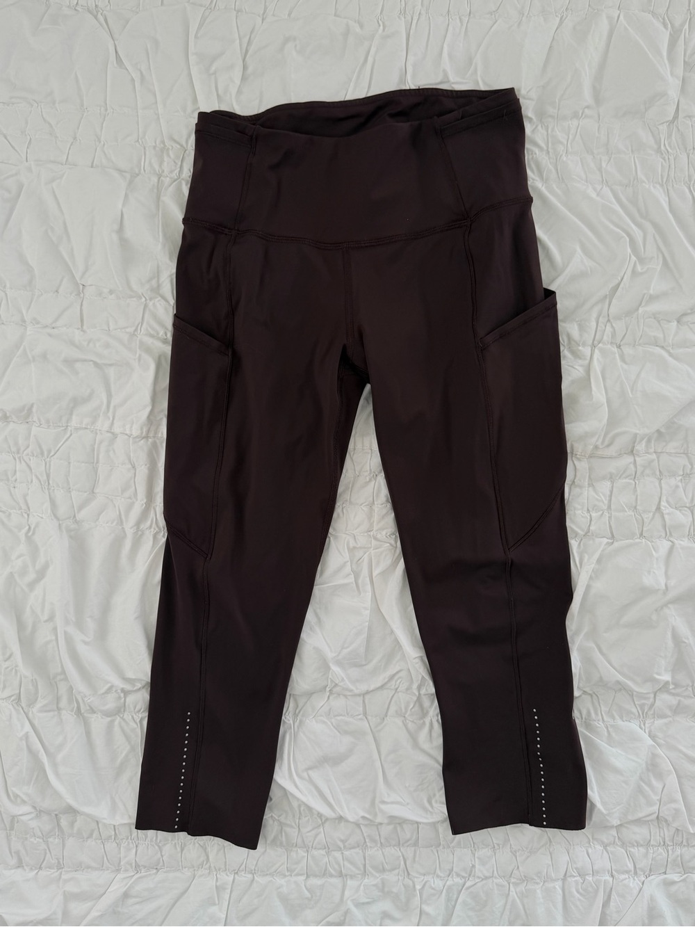 Lululemon Burgundy Cropped High-Waist Pocket Performance Leggings 4